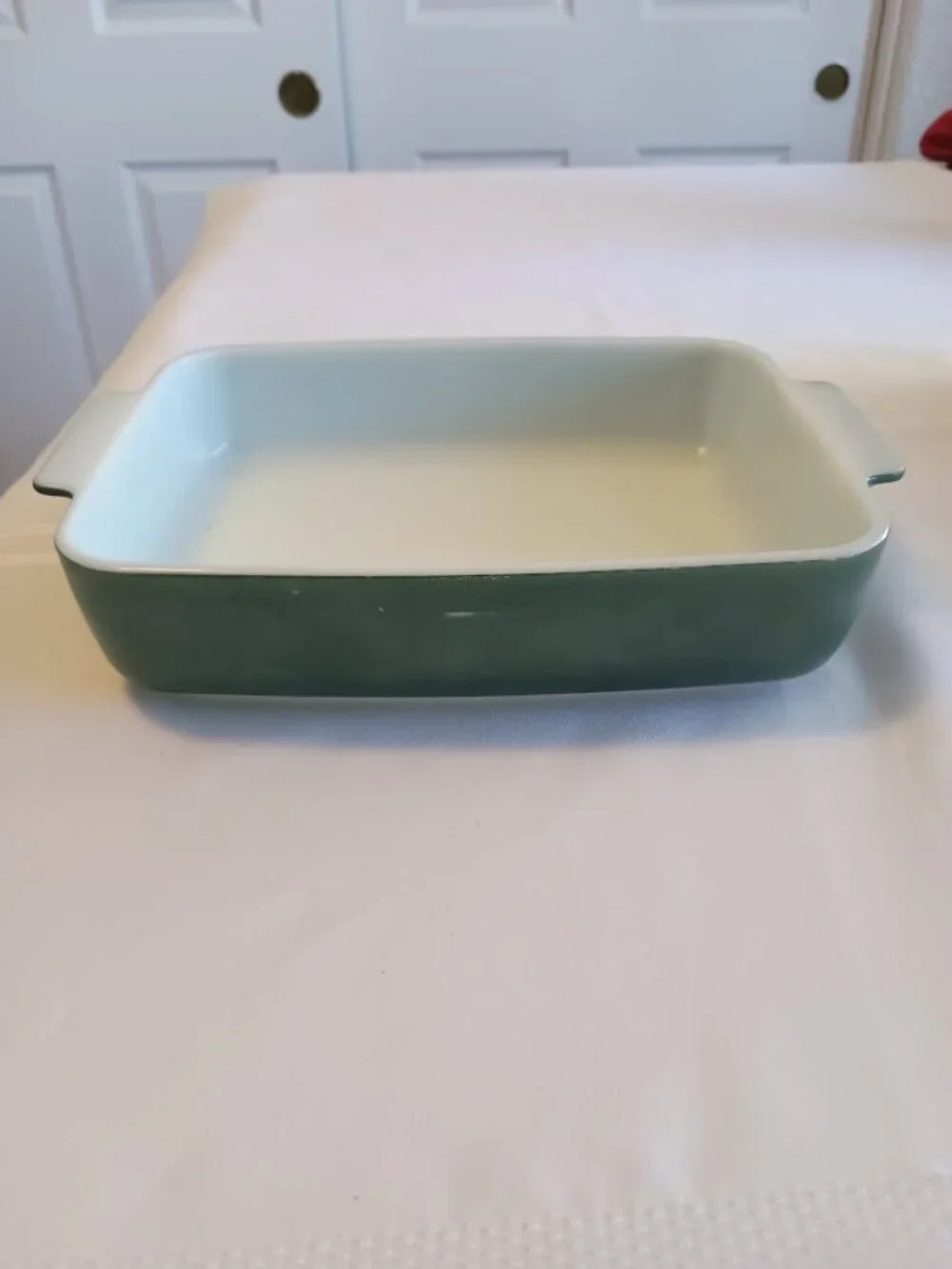 Vintage PYREX 1953 Promo Heinz 507B Green Rectangle Casserole Dish